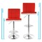 Elama 2 Piece Faux Leather Tufted Bar Stool in Red and White with Chrome Base ELM-742-RED-WHT - alternate 9