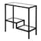 Homeroots 24" Black And Clear Glass And Steel End Table With Two Shelves 544198 - alternate 8