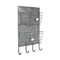 Homeroots Gray Metal Organizer With 3 Storage Pockets And 4 Bottom Hooks 379872 - alternate 1