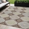Homeroots 5' X 8' Chocolate And Beige Floral Washable Indoor Outdoor Area Rug 610746 - alternate 1