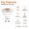 Euri Lighting PAR16 LED Bulbs, 7W, 500 lm, 50W Eq., 3000K, GU10, Dimmable, UL, 2PK EP16-7W5000eG-2 - alternate 6