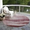 Homeroots 8' Blush And Brown Round Abstract Washable Indoor Outdoor Area Rug 604961 - alternate 9