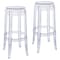 Leisuremod Averill Modern Plastic Bar Stool with Sturdy Seat and Legs, Clear, 2PK AS29CL2 - alternate 1