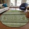 Homeroots 8' Olive Green And Artichoke Green Round Southwestern Washable Indoor Outdoor Area Rug 582838 - alternate 9