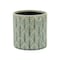 Homeroots 6in Green Geometric Ceramic Indoor Outdoor Round Pot Planter 487425 - alternate 3