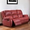 Homeroots 81" Red Faux Leather Reclining Sofa With Black Legs 347256 - alternate 3