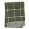 Homeroots 50" X 67" Olive Green And White Cotton Blend Woven Plaid Throw Blanket with Fringe 632900 - alternate 5