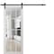 Sartodoors Sturdy Barn Door 12 lites Clear Glass, Felicia 3355 White Silk, 6.6FT Rail Hangers Heavy Hardware FELICIA3355BD-B-WS-28 - alternate 1