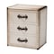 Baxton Studio Mallison Vintage White Canvas 3-Drawer End Table 251-13915-ZORO - alternate 1