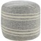 Homeroots 18in Gray Polyester Round Striped Indoor Outdoor Pouf Ottoman 517441 - alternate 1