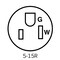 Leviton Straight Blade Receptacle, 5-15R, 15 A, 125V AC, Isolated Ground MT820-IGW - alternate 4