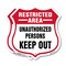 Signmission Restricted Area Shield Sign Unauthorized, 6 inch X 6 inch, Plastic Sign, 2PK SHI-P-2PACK-6-457 - alternate 1
