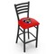 Holland Bar Stool Co 30" Blk Wrinkle Florida Panthers Stationary Bar Stool, Ladder Back L00430FlaPan - alternate 1
