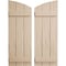Ekena Millwork Pecky Cypress 3 Board Joined Board-n-Batten w/Elliptical Top Faux Wood Shutters, 16 1/2"W x 32"H SHUBJL16X32PCPR - alternate 1
