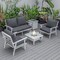 Leisuremod Walbrooke Modern White Patio Conversation With Square Fire Pit & Tank Holder, Charcoal WW-27-20-57-31-CH - alternate 10