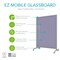Ghent EZ Mobile Glassboard, Aluminum Frame, Non-Magnetic, 75"H x 62"W, Grape EZ1NA7562GP - alternate 3
