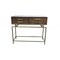 Homeroots 36" Brown and Brass Solid Wood Distressed Frame Console Table With Storage 488798 - alternate 1