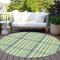 Homeroots 8' Green And Ivory Round Plaid Washable Indoor Outdoor Area Rug 601472 - alternate 5