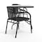 Flash Furniture Square Table Set, Aluminum, Glass, Metal, Plastic, Rattan, Clear TLH-073SQ-037BK2-GG - alternate 18