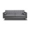 Homeroots 80" Gray Faux Leather Sleeper Sofa With Silver Legs 372116 - alternate 1
