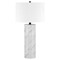 Homeroots 30" White and Gray Marble Table Lamp With White Drum Shade 546109 - alternate 1