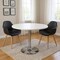 Homeroots 36" Black and Silver Wood and Metal Pedestal Base Round Top Dining Table 555181 - alternate 5