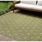 Homeroots 6' X 9' Green And Ivory Geometric Indoor Outdoor Area Rug 572907 - alternate 1