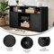 Flash Furniture Malaki 58 Inch Buffet Sideboard w/2 Soft Close Doors and Cntr Shelf, up to 65in. TV's, Black/Rattan EV-ET8114-ZZ-BLK-GG - alternate 9