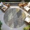 Homeroots 8' Pewter Gray And Gold Round Argyle Washable Indoor Outdoor Area Rug 613731 - alternate 6