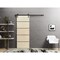 Sartodoors Sliding Barn Door with Hardware, Planum 0015 Natural Veneer and Aluminum Strips, 6.6FT Rail Hangers PLANUM0015BD-B-SHP-28 - alternate 1