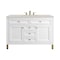 James Martin Vanities Chicago 48" Single Vanity, Glossy White, w/ 3 CM Siberian Silestone Top 503-V48-GW-3SFR - alternate 1