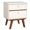 Homeroots 26" White Two Drawer Wood Nightstand 399255 - alternate 1
