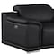 Homeroots 93in Black and Silver Leather Power Reclining Loveseat 643824 - alternate 6