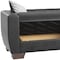 Homeroots 84" Black Faux Leather Sleeper Sofa And Toss Pillows With Brown Legs 607115 - alternate 5