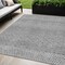 Homeroots 5' X 8' Gray And Silver Chevron Washable Indoor Outdoor Area Rug 612263 - alternate 1