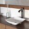 Vigo Hyacinth Modern White Matte Stone 14 in. L x 14 in. W x 4 in. H Square Vessel Bathroom Sink VG04009 - alternate 7