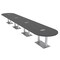 Skutchi Designs Racetrack Conference Table With Power Unit, 48 in W, 264 in L, Grey HAR-RAC-48X264-DOU-WA7949-ESIL - alternate 1