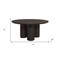 Homeroots 63" Dark Brown Solid Wood Round Top Dining Table 611871 - alternate 8