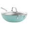 Martha Stewart 12 Inch Aluminum Nonstick Essential Pan with Lid in Turquoise 129267.02 - alternate 1