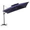 Homeroots 11ft Navy Blue Polyester Round Tilt Cantilever Patio Umbrella With Stand 485670 - alternate 1