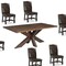 Homeroots Seven Piece Brown Solid Wood Dining Set with Six Chairs 636236 - alternate 9