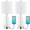 Jonathan Y Cora 22" Classic Vintage Glass LED Table Lamp with USB Charging Port, Clear, 2PK JYL1125C-SET2 - alternate 9