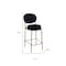 Homeroots Set of Two 29" Black and Gold Velvet and Metal Low Back Bar Height Bar Chairs, 2PK 719633 - alternate 6