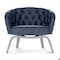 Abbeyshea Whisper, PVC Coated Faux Leather, Contract Grade, Upholstery Fabric, Indigo Samples WHISPWHI2163M9X9 - alternate 2