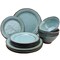 Gibson Elite Terranea 12 Piece Round Terracotta Dinnerware Set in Teal 116888.12 - alternate 5