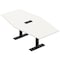 Skutchi Designs 7ft Conference Table With Power Unit | 6 Person Modular Hexagon Meeting Table | Harmony Series HAR-HEX.IR-48X84-T.BK-W960-EBLK - alternate 1