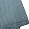 Homeroots 55" X 70" Slate Blue Cotton Blend Waffle Weave Throw Blanket with Fringe 632918 - alternate 5