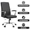 Leisuremod Evander Office Chair in Upholstered Leather and Iron Frame with Swivel and Tilt, Black EO20BLL - alternate 9