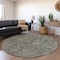 Homeroots 8' Round Brown and Black Round Oriental Washable Non Skid Indoor Outdoor Area Rug 563822 - alternate 9