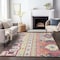Homeroots 5' X 8' Linen Pink And Yellow Aztec Washable Indoor Outdoor Area Rug 598473 - alternate 8